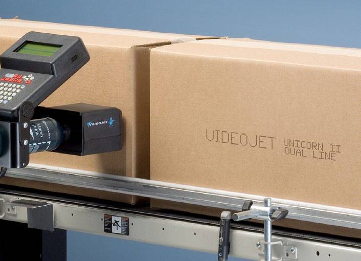 Videojet Unicorn II货箱喷码机在纸箱上打印