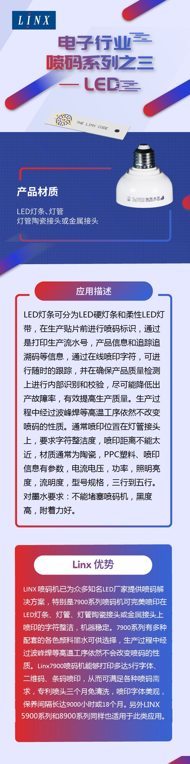 LED灯喷码机应用